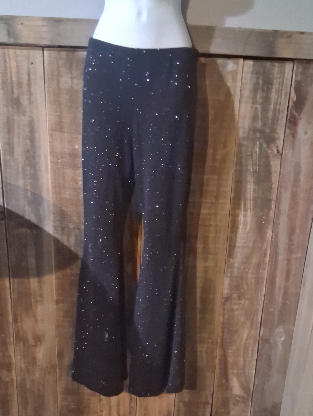 Windsor Black Glitter Wide-Leg Pants